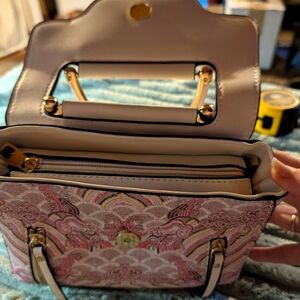 Cream and Pink Satchel Bag